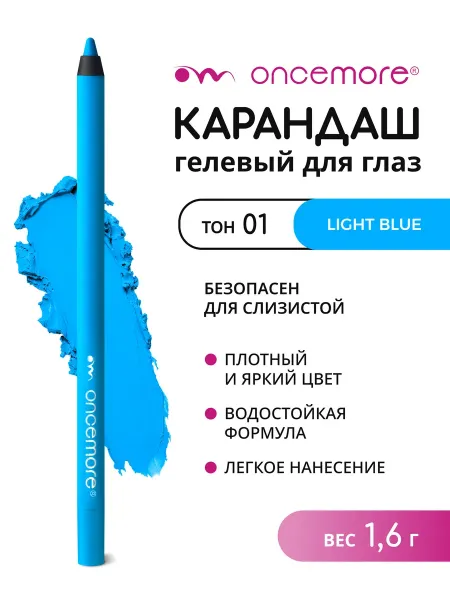 Карандаш для глаз гелевый голубой