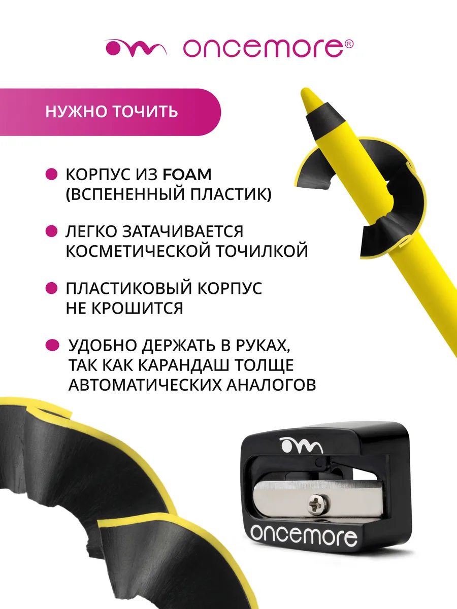 Карандаш для глаз гелевый желтый