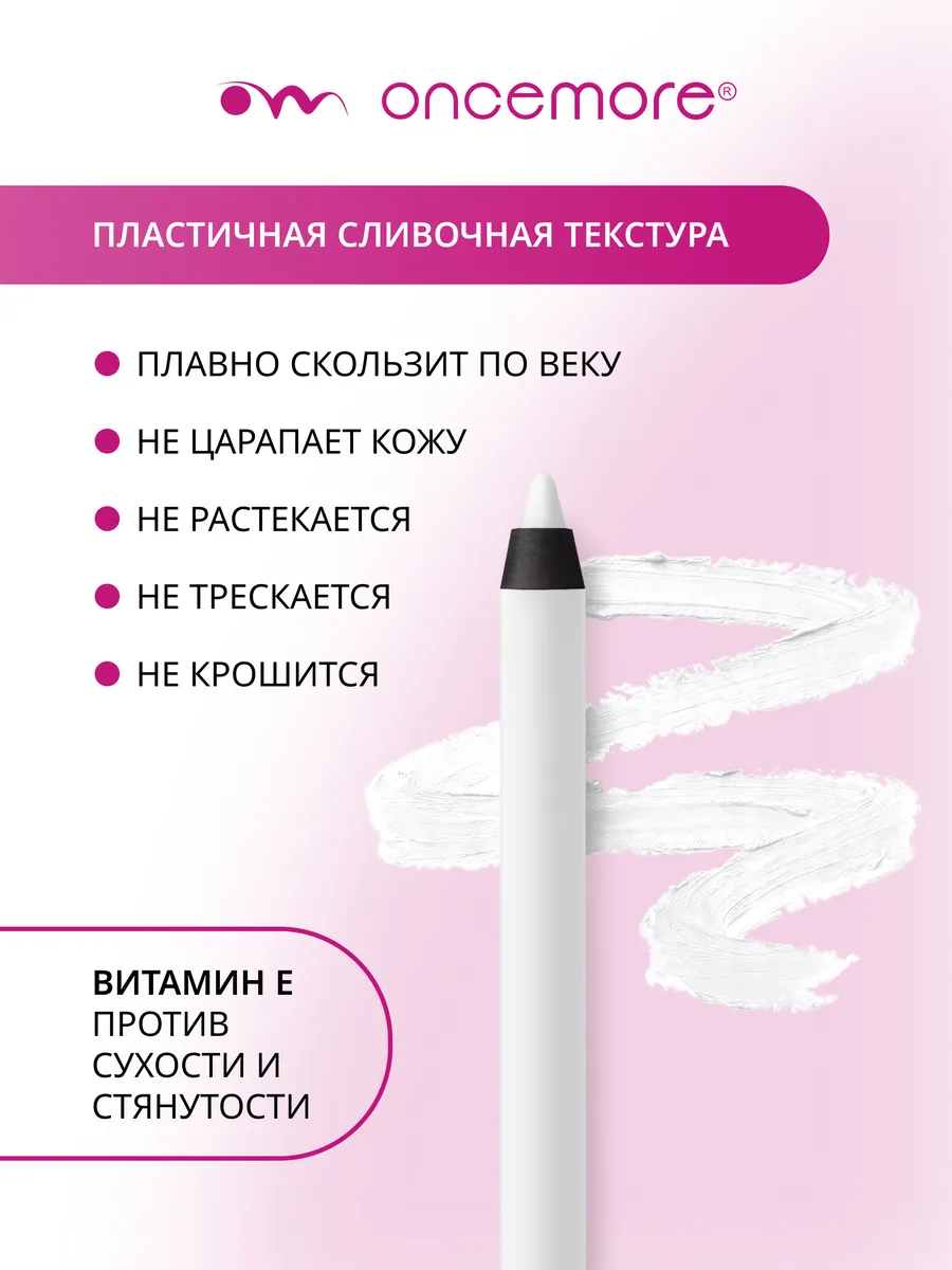 Карандаш для глаз гелевый белый