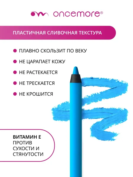 Карандаш для глаз гелевый голубой