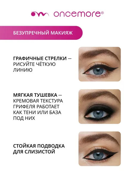 Карандаш для глаз Черный Каял Гелевый 