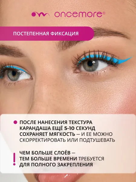 Карандаш для глаз гелевый голубой