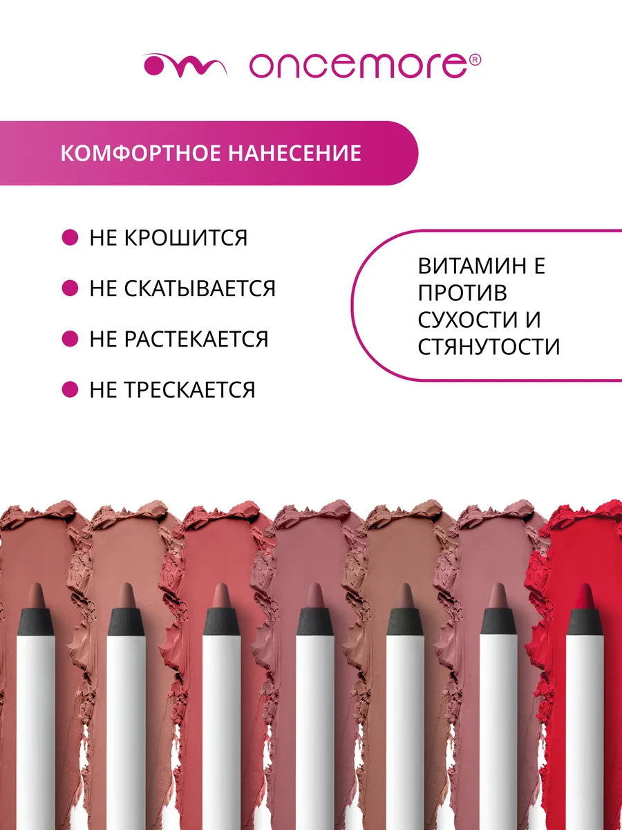 Карандаш для губ красный стойкий тон 07