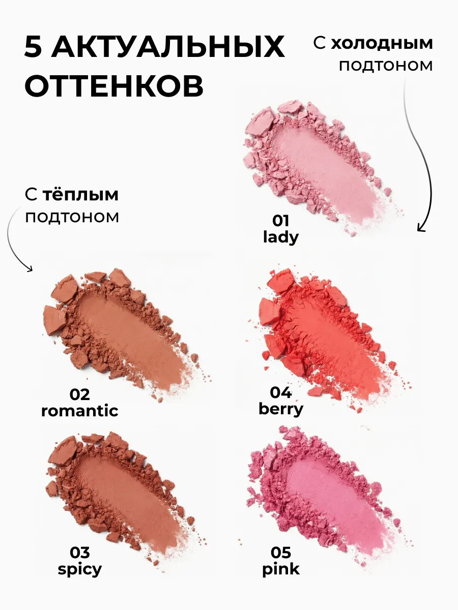 Пудровые румяна для лица тон 4