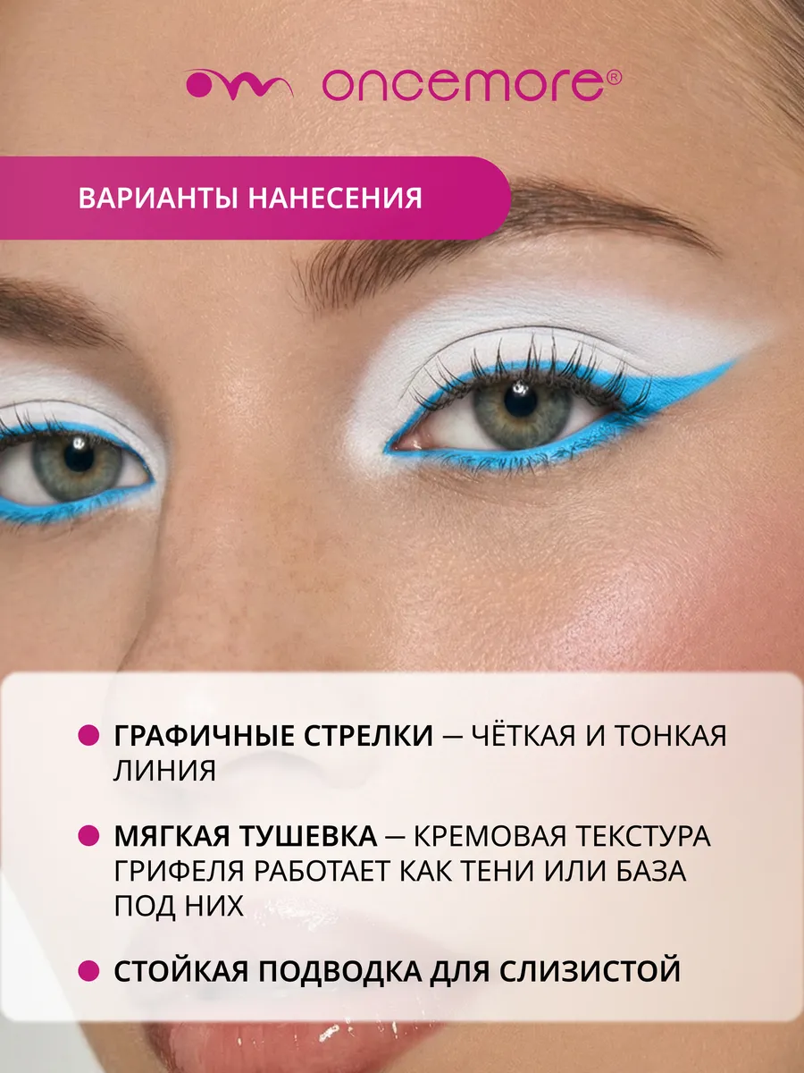 Карандаш для глаз гелевый голубой